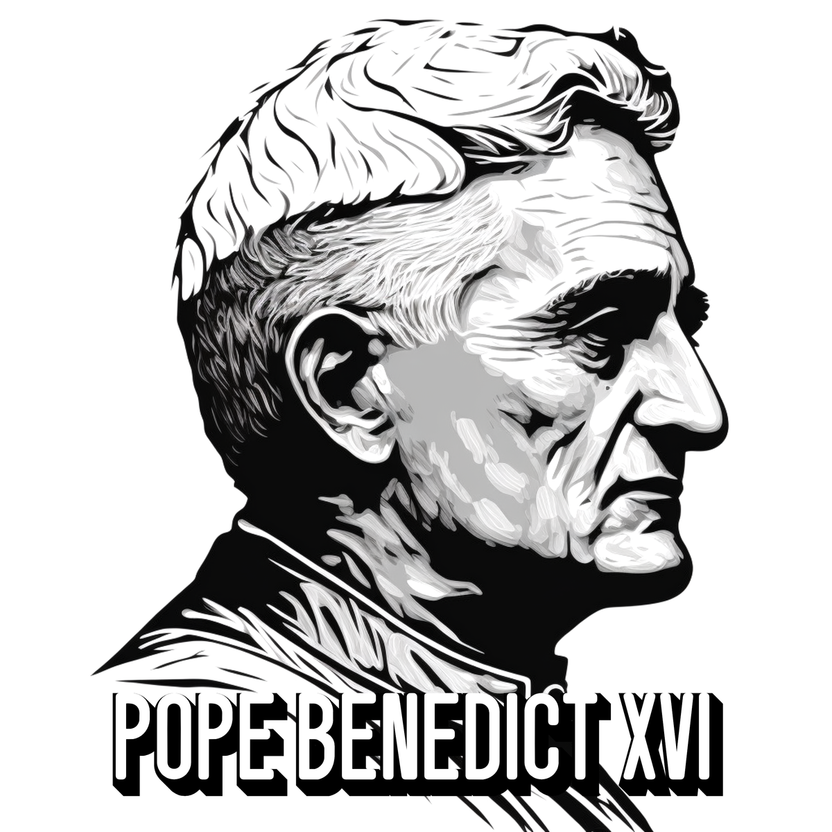 Pope Benedict XVI (2022) - Catholic Coloring Page