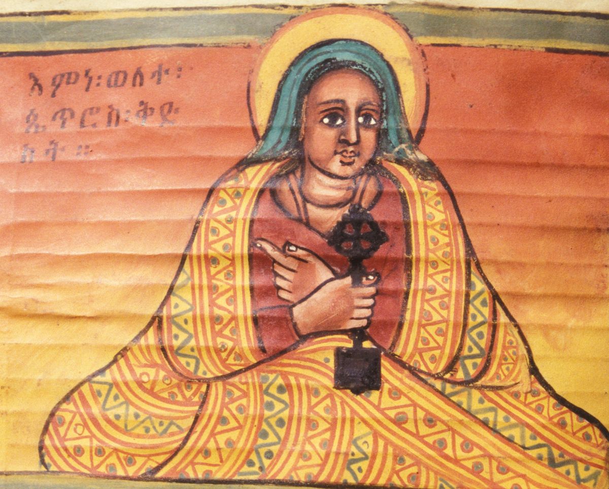 Portrait of Ethiopian Saint Walatta Petros (1721) - Public Domain Orthodox Painting