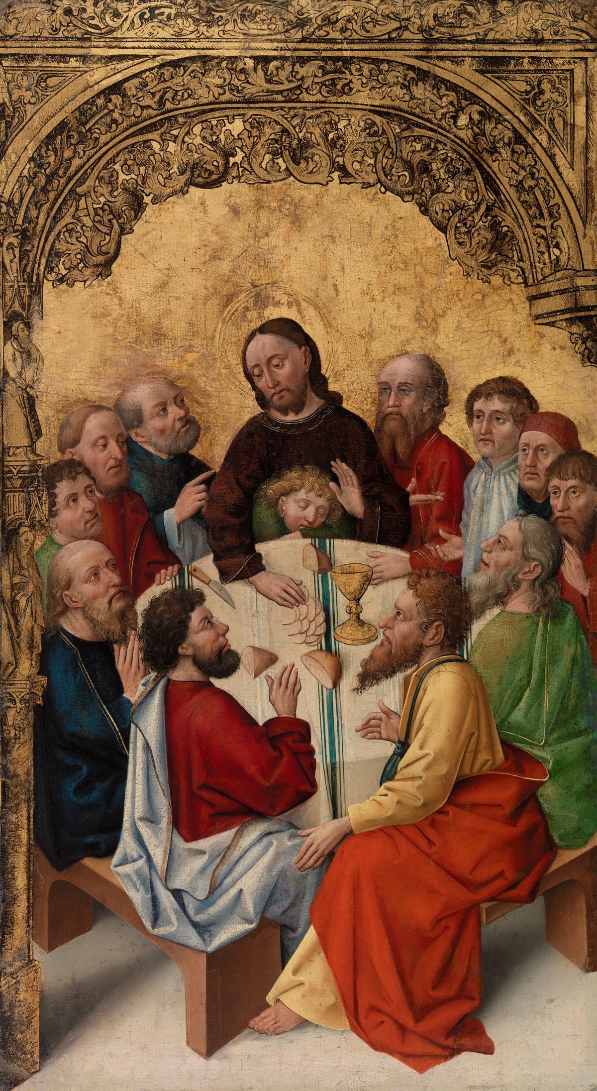 Last Supper (1450–1470, German) by Central German Master - Public Domain Bible Painting