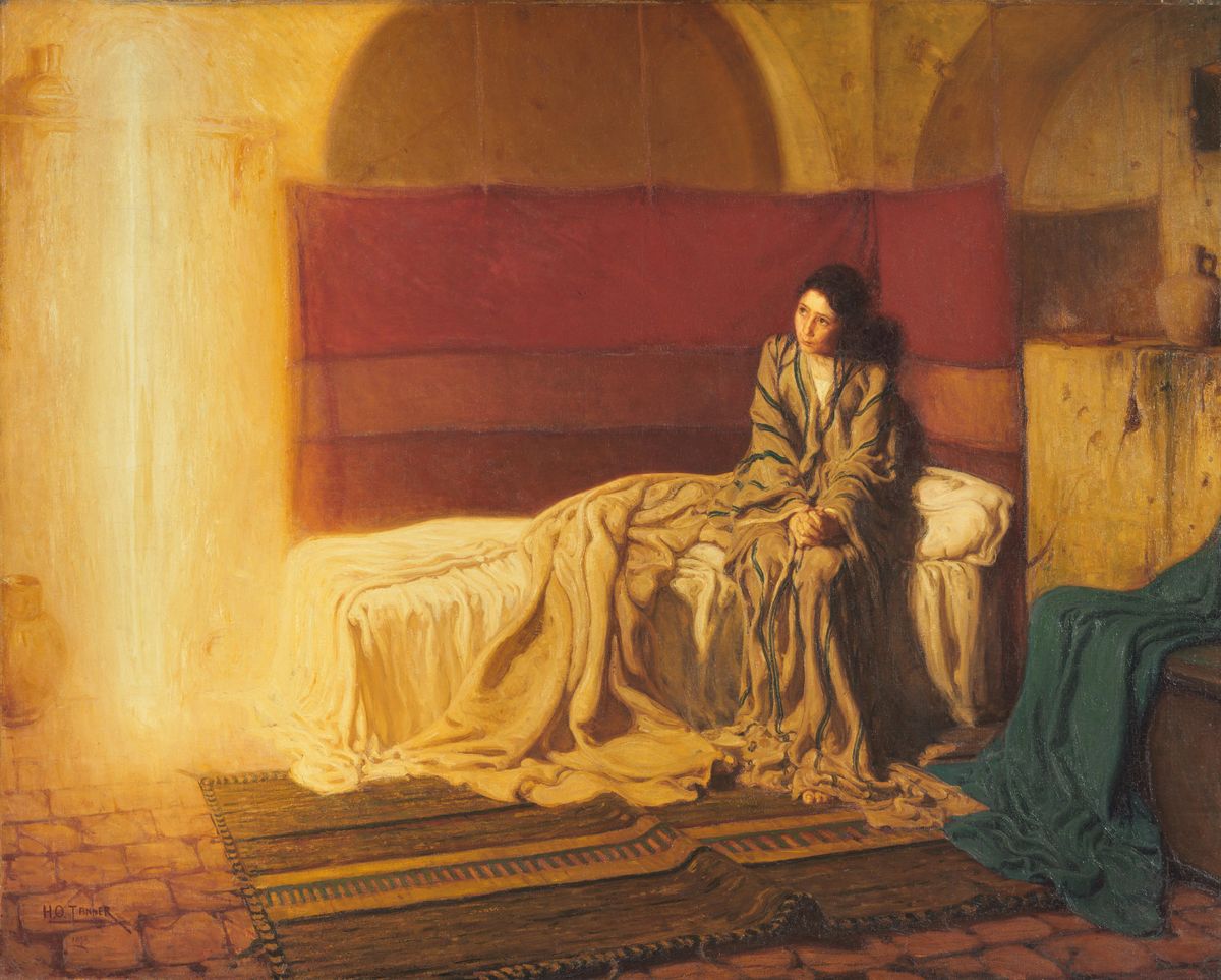 The Annunciation (1898, United States) by Henry Ossawa Tanner - Public Domain Catholic Painting