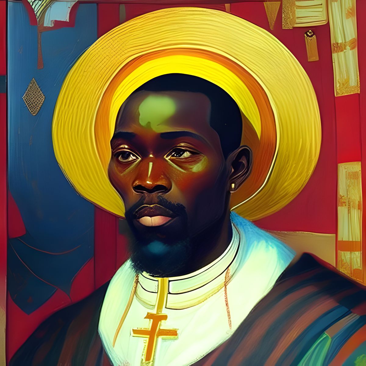 Saint Benedict the African (2020, United States) by Virginia S. Benedicte - Public Domain Catholic Painting