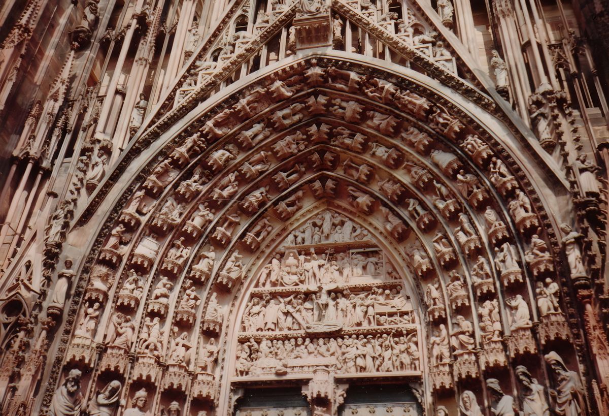 The Tympanum and Archivolts of Strasbourg Cathedral, with Iconography Inspired by Albertus Magnus (1989) - Catholic Stock Photo