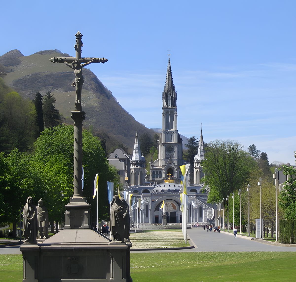 The Sanctuary of Our Lady of Lourdes (2004, France) - Catholic Stock Photo