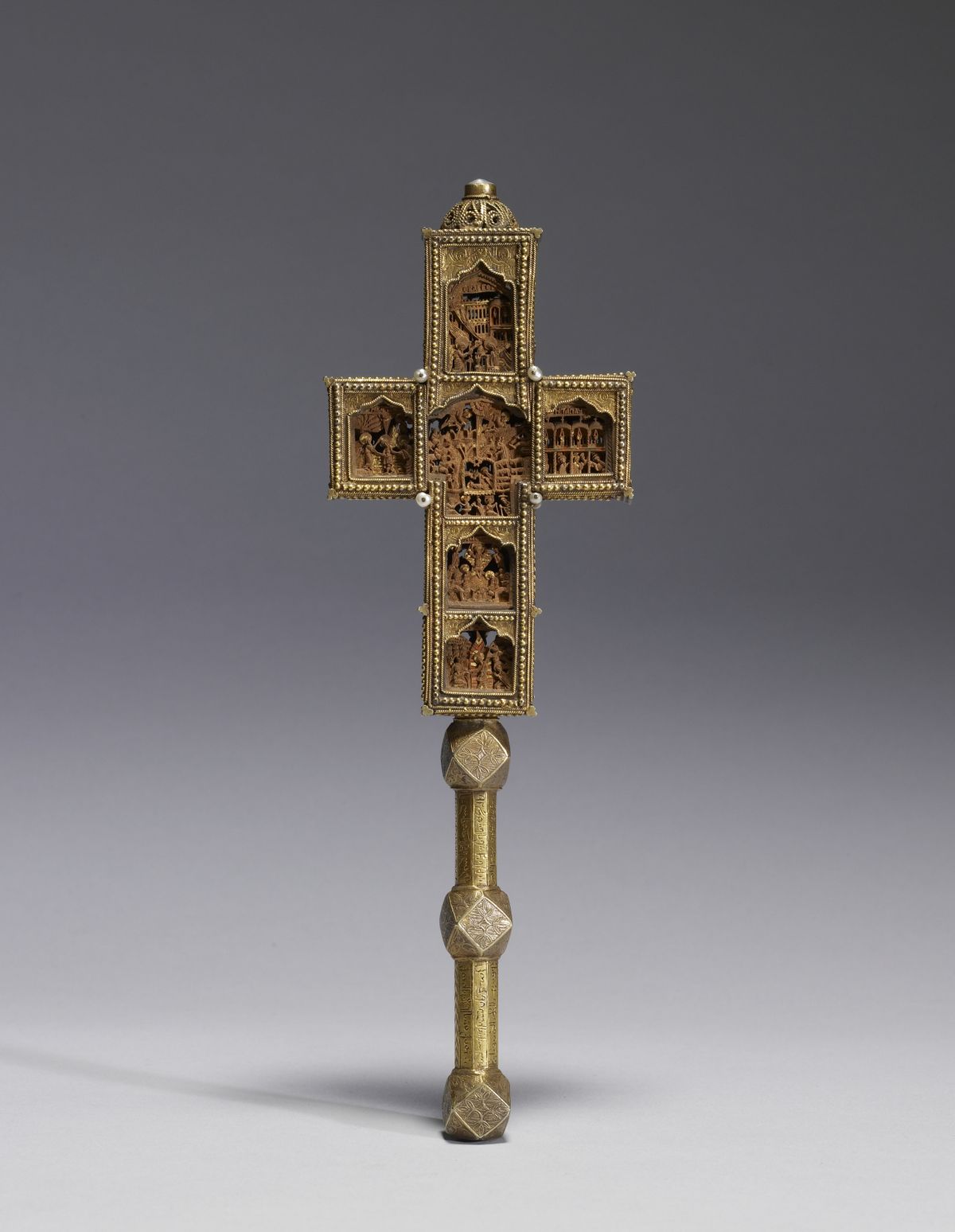 Benediction Cross (1713, Georgia) - Byzantine Stock Photo