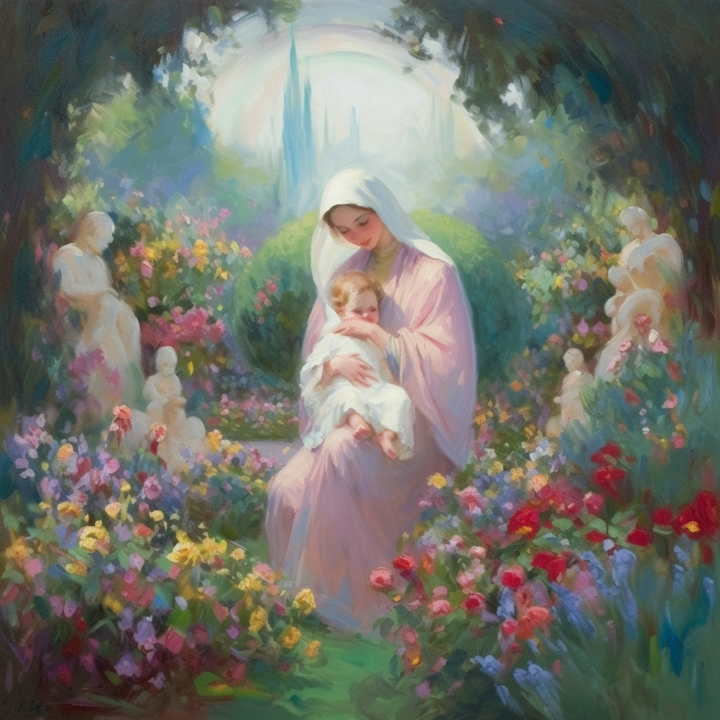 Virgin & Child Christ in the Garden (2023) by Virginia S. Benedicte