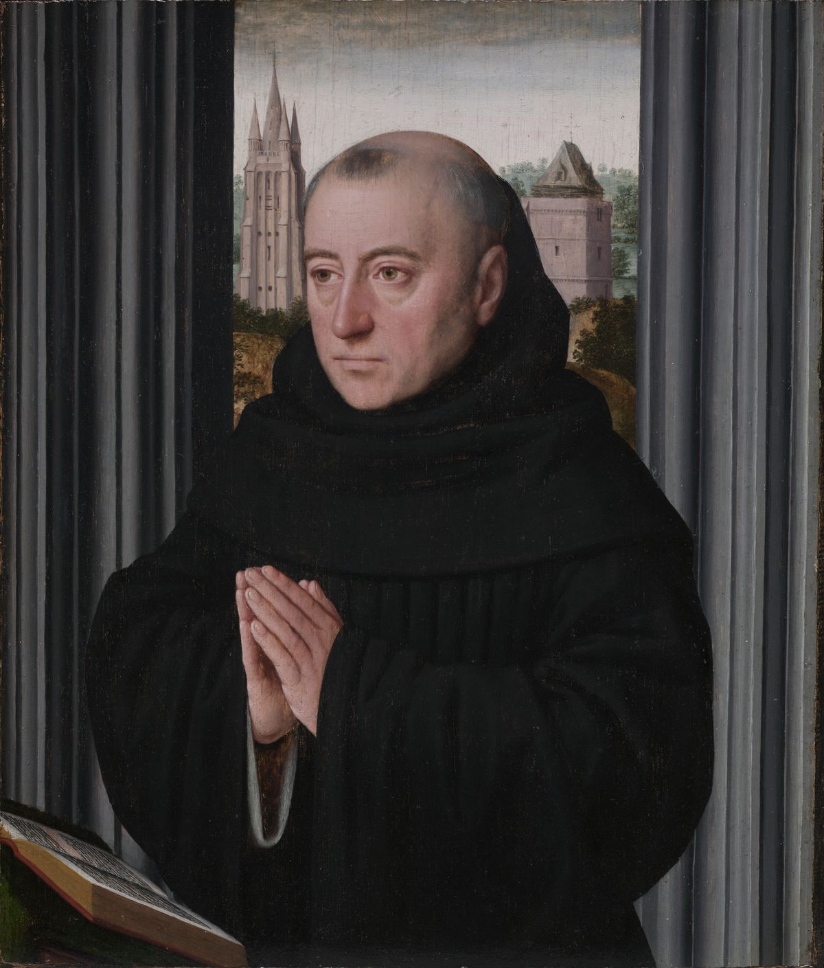 Portrait of a Monk (early 1500s) by circle of Gerard David - Public Domain Catholic Painting