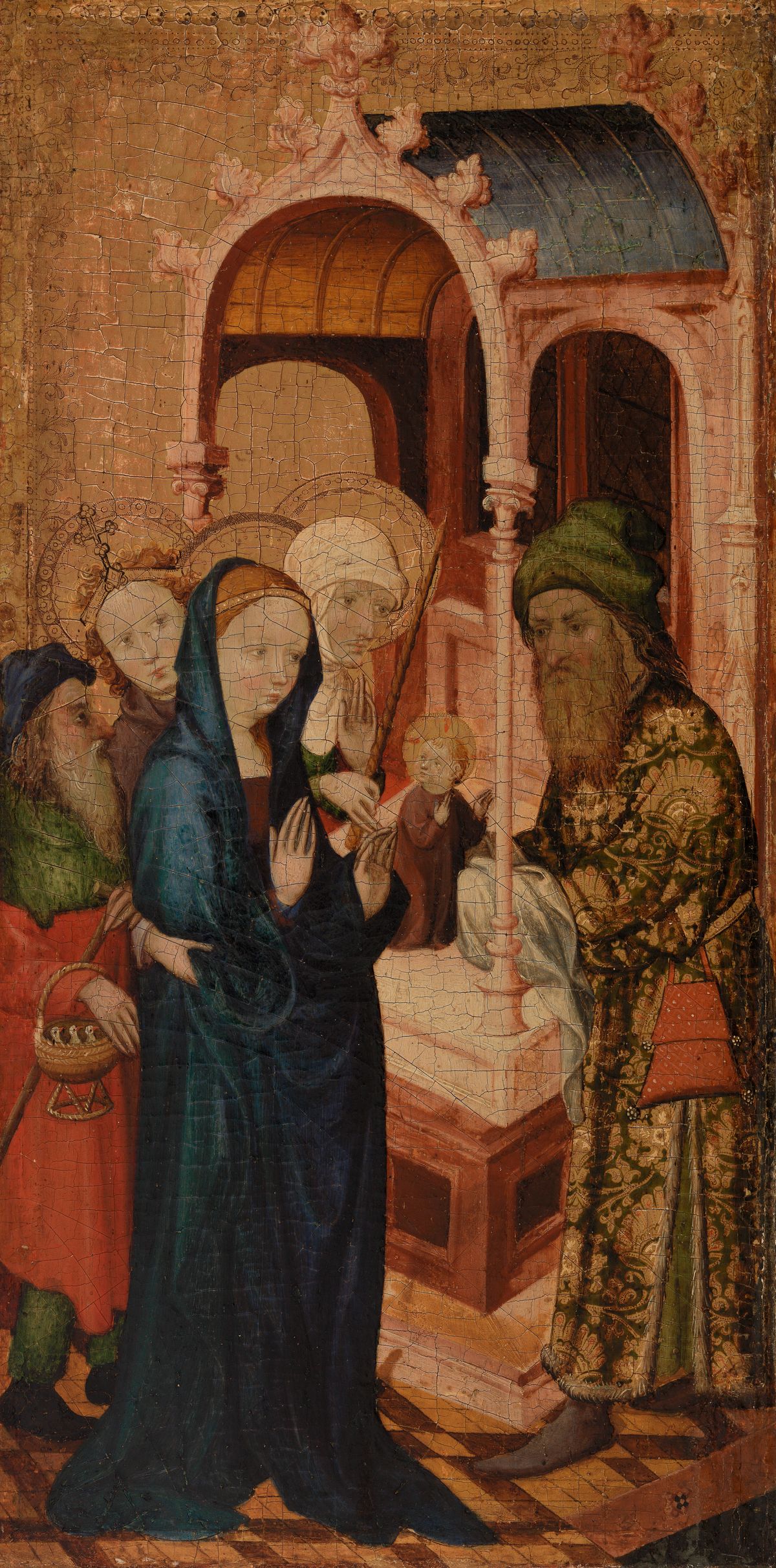 Presentation of Christ in the Temple (Early 15th century) by Miguel Alcañiz - Public Domain Catholic Painting