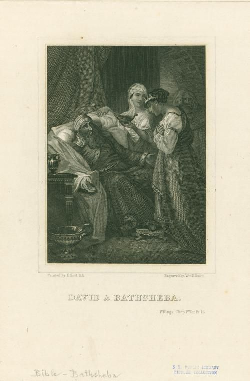 David and Bathsheba (1820-1850) by William D. Smith and Edward Bird - Public Domain Catholic Drawing