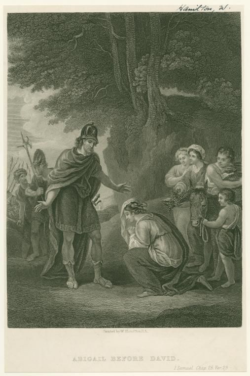 Abigail before David (1751-1801) by William Hamilton - Public Domain Catholic Drawing