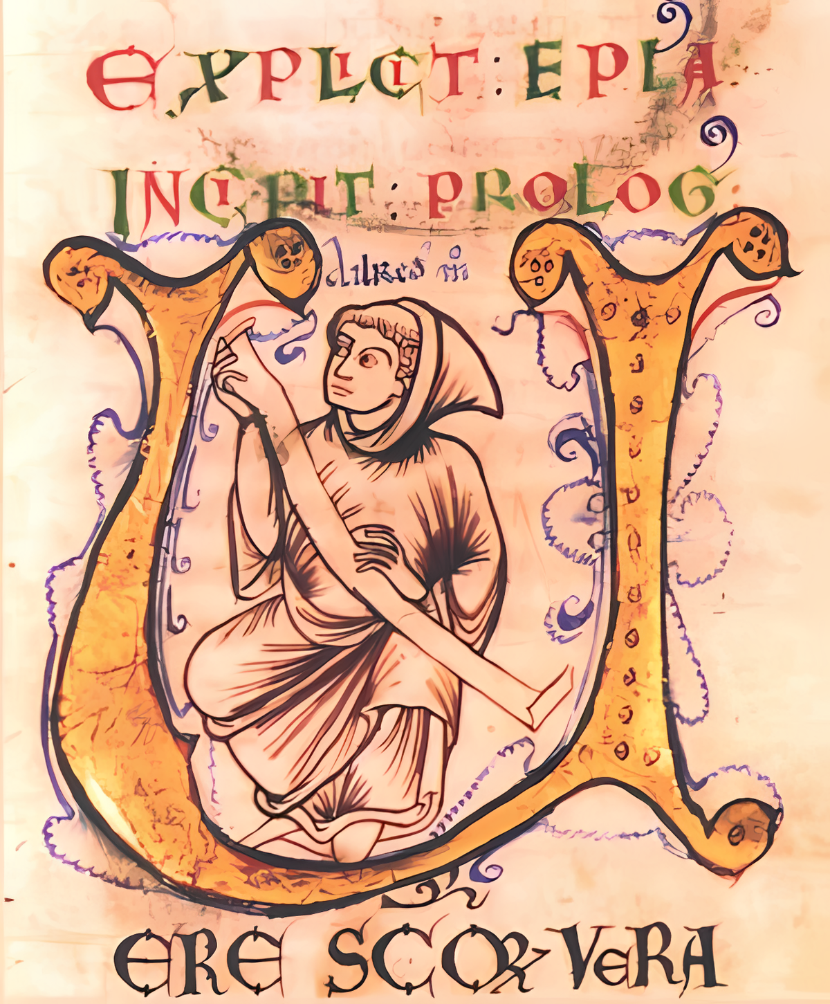 Medieval Illumination, taken from “De Speculo Caritatis” (the mirror of charity)(1140) by Ælred de Rievaulx - Public Domain Illuminated Manuscript