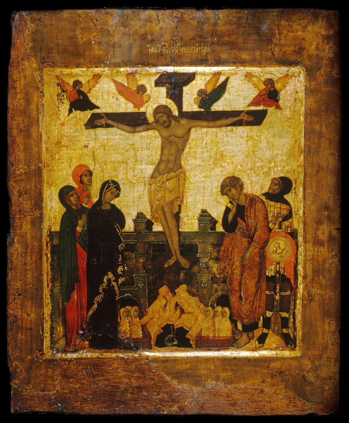 Crucifixion (Russian, 16th Century) - Public Domain Byzantine Painting