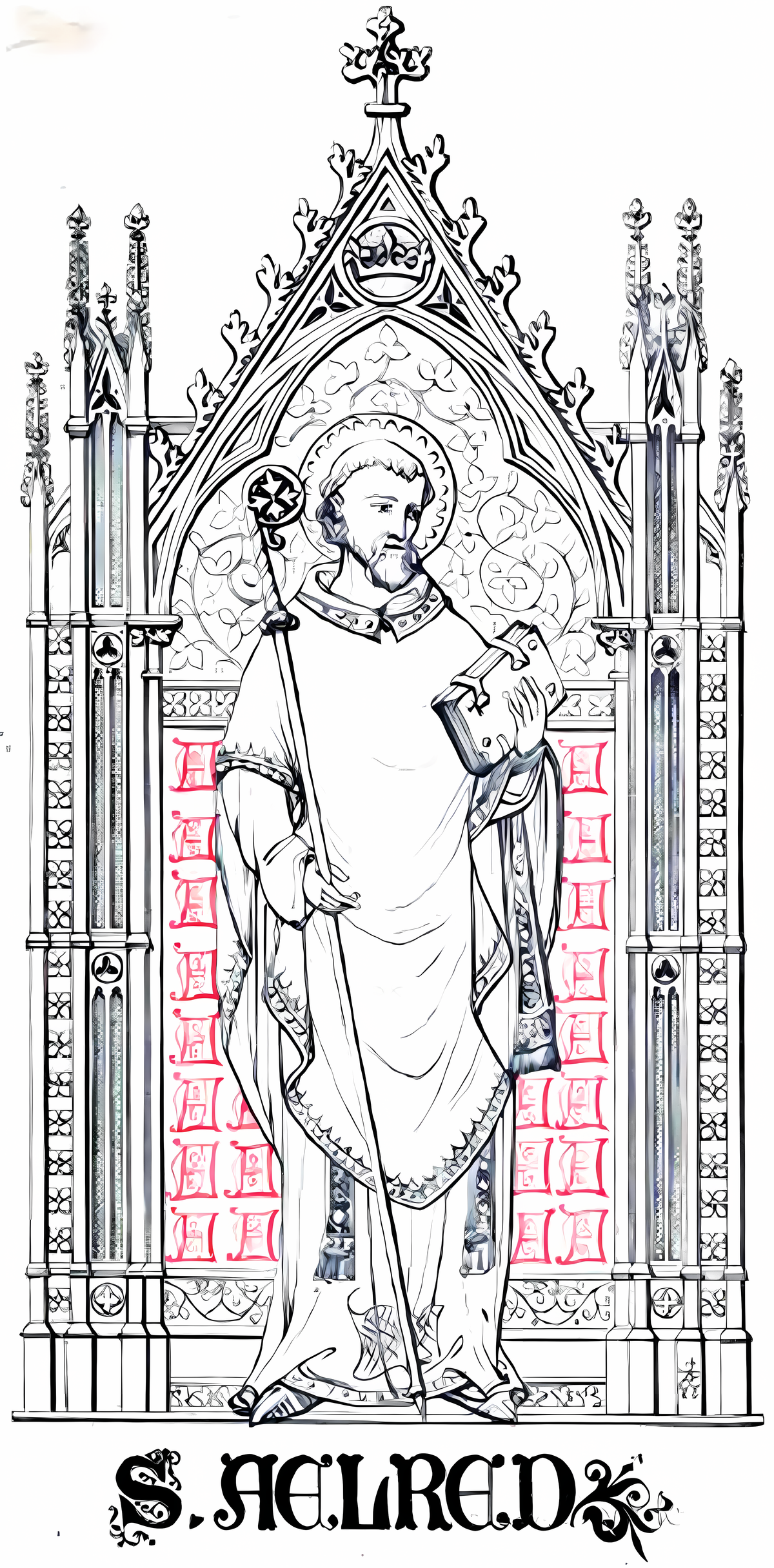 Saint Aelred (1845) - Catholic Coloring Page
