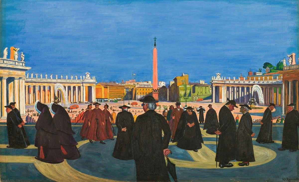 É Morto il Papa (1938-1941) by Ludvig Ravensberg (Norwegian) - Public Domain Catholic Painting