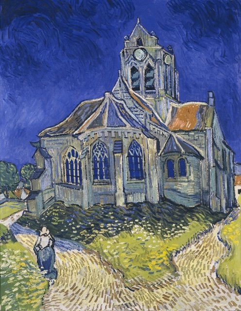 The Church in Auvers-sur-Oise, View from the Chevet (1890, Dutch) by Vincent van Gogh - Public Domain Catholic Painting
