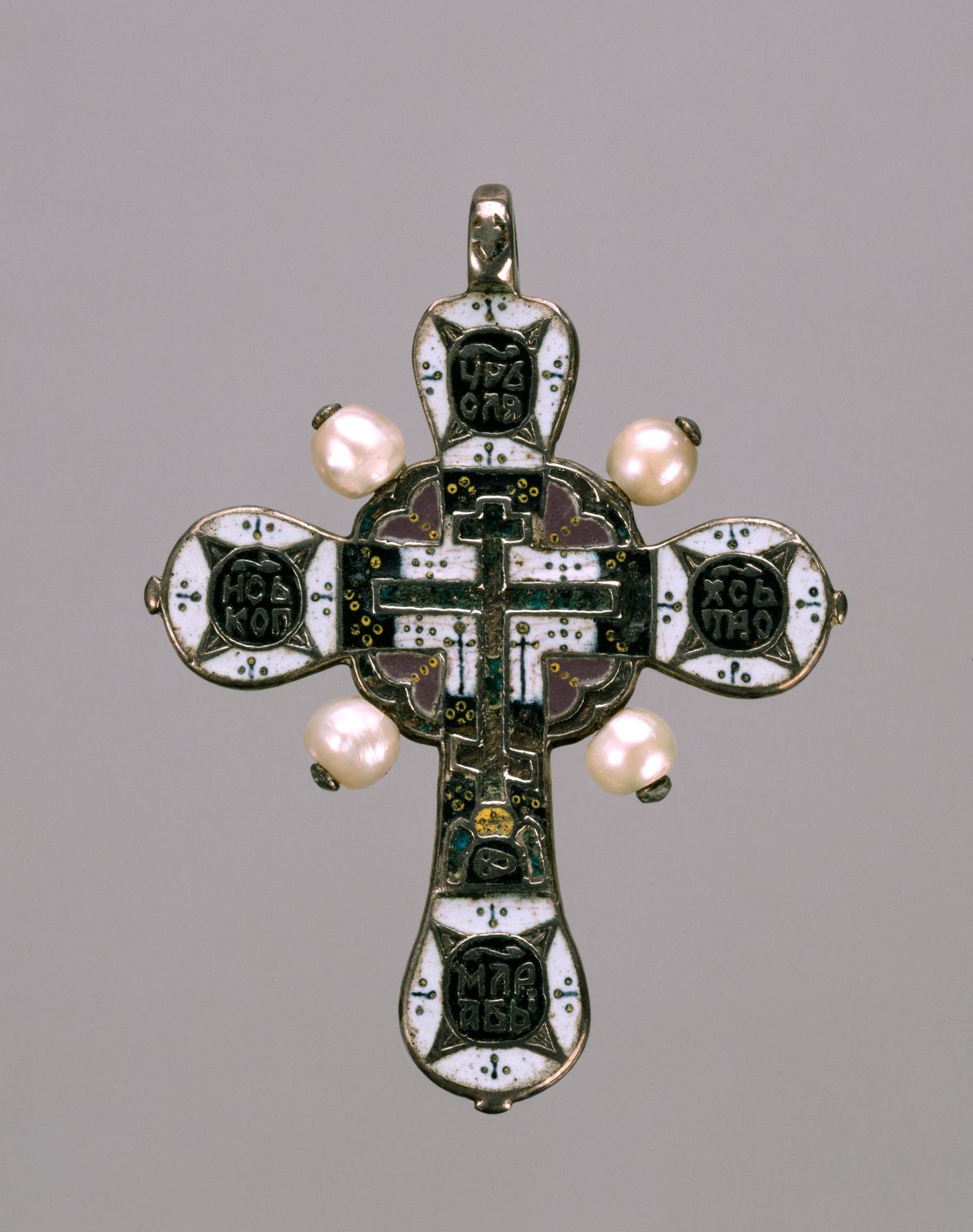 Pendant Cross (Russian, 1700) - Byzantine Stock Photo