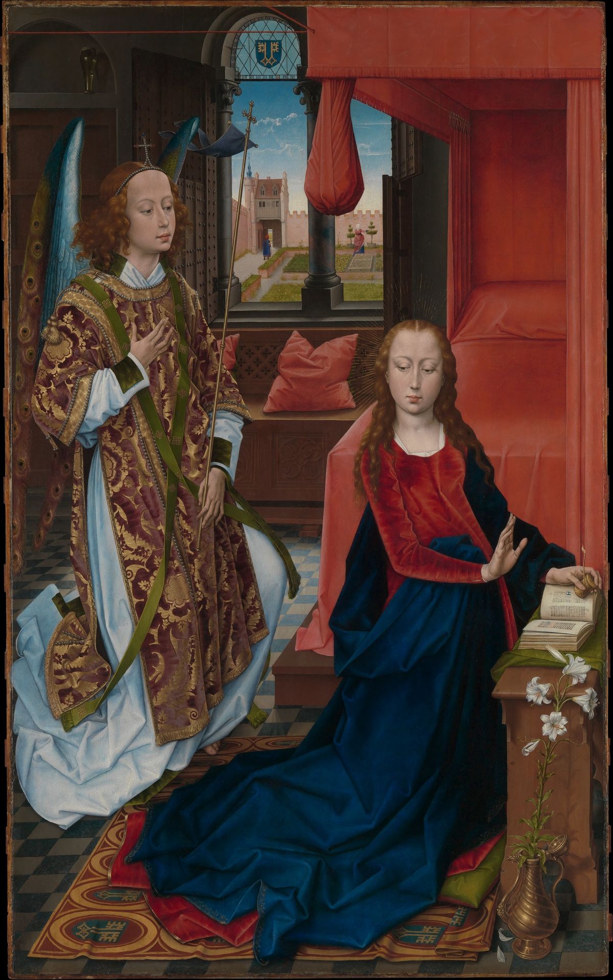 The Annunciation (1465–1470, Netherlands) by Hans Memling - Public Domain Catholic Painting