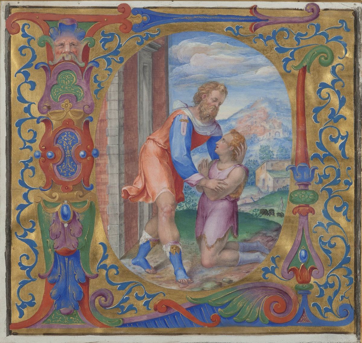 The Return of the Prodigal Son (16th Century) - Public Domain Illuminated Manuscript