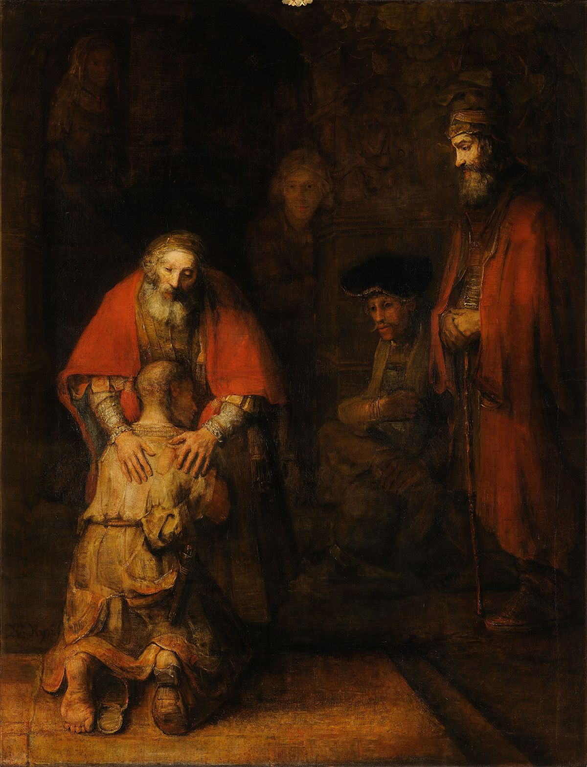 The Return of the Prodigal Son (1661-1669, Dutch) by Rembrandt - Public Domain Catholic Painting
