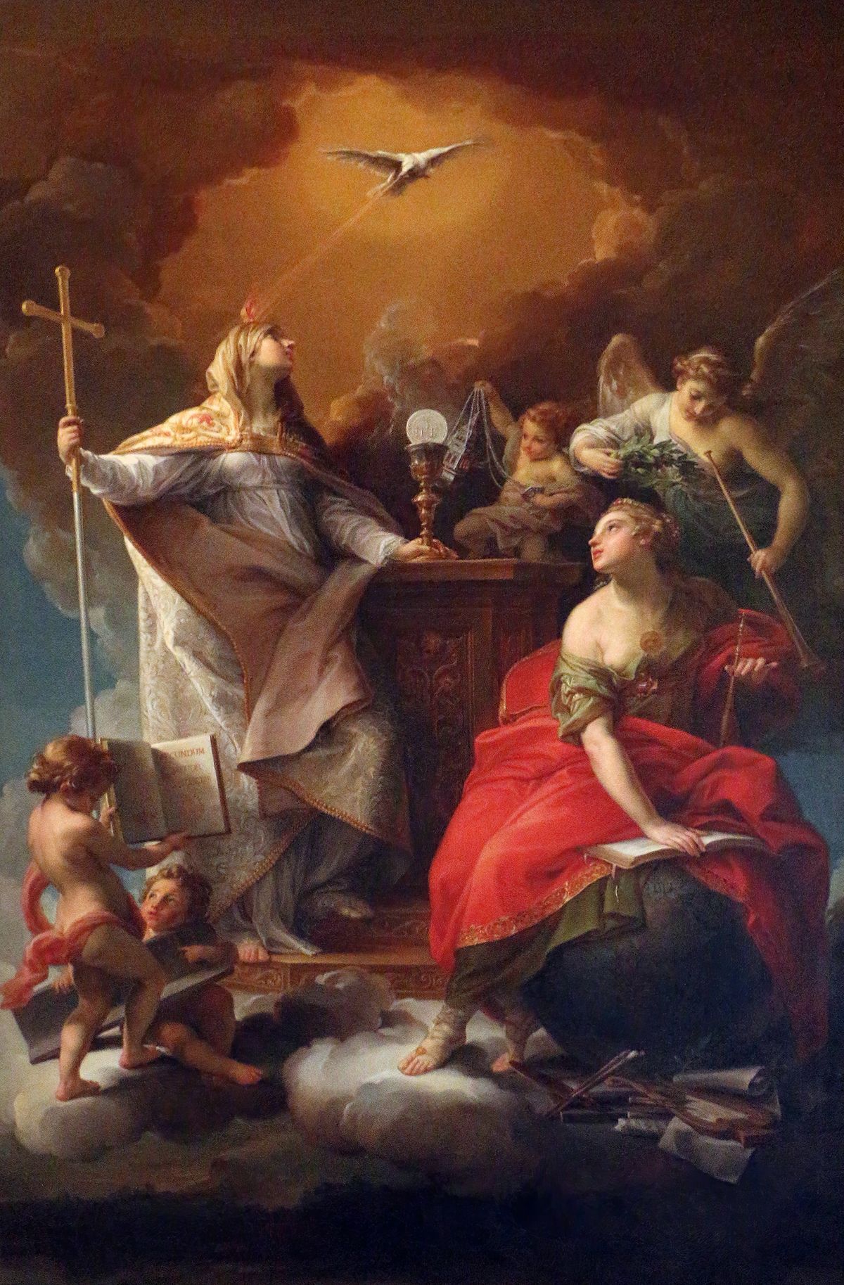 Allegory Of Religion (1708-1787, Italy) by Pompeo Batoni - Public Domain Catholic Painting