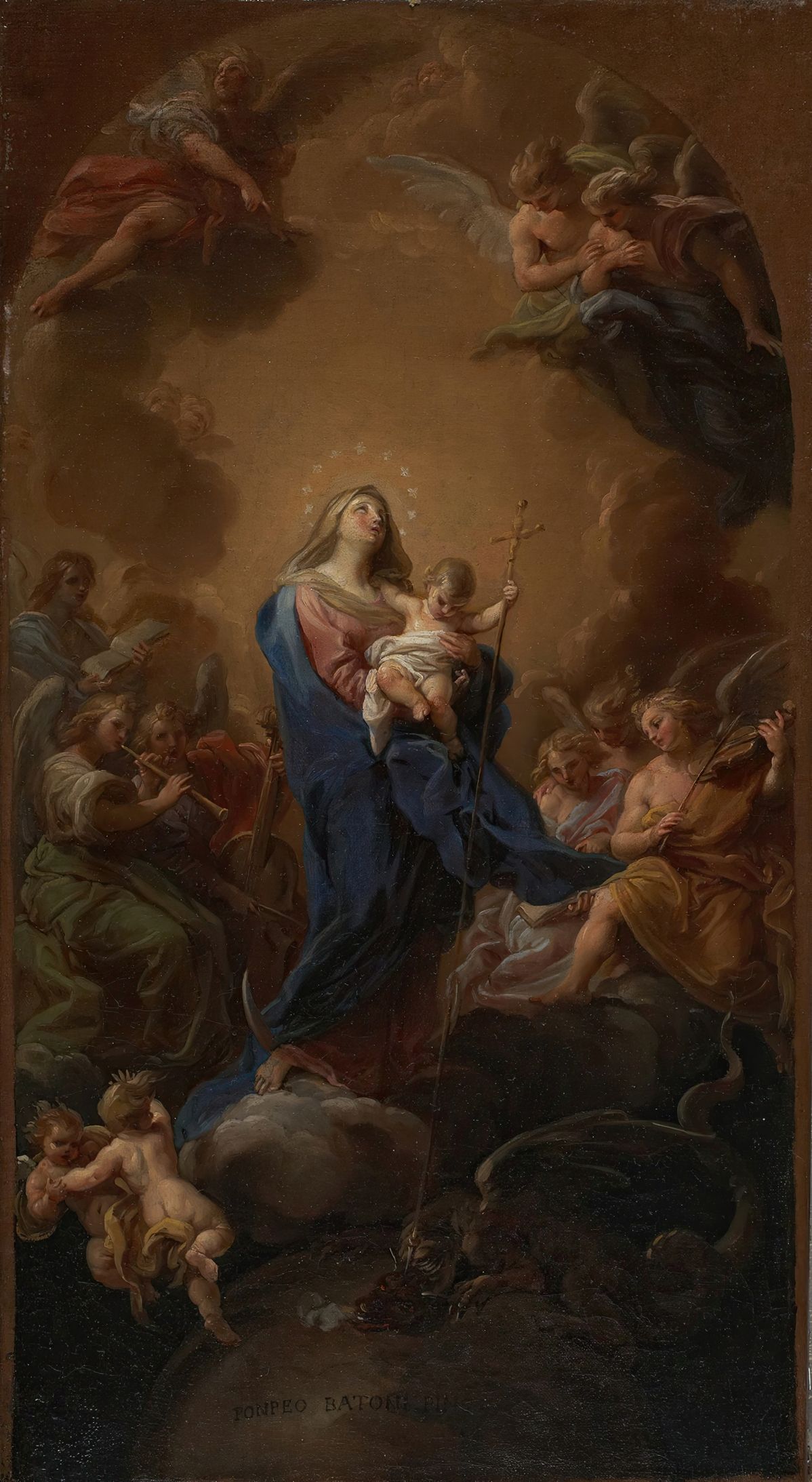 Madonna and Child in Glory (1747) Pompeo Batoni - Public Domain Catholic Painting