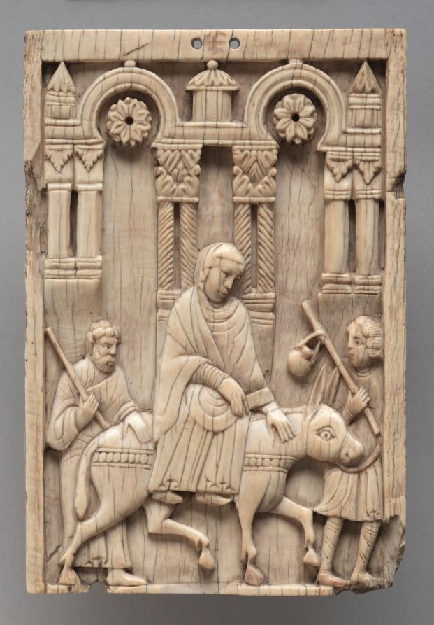 Plaque: The Journey to Bethlehem (1100–1120, South Italy) - Catholic Stock Photo