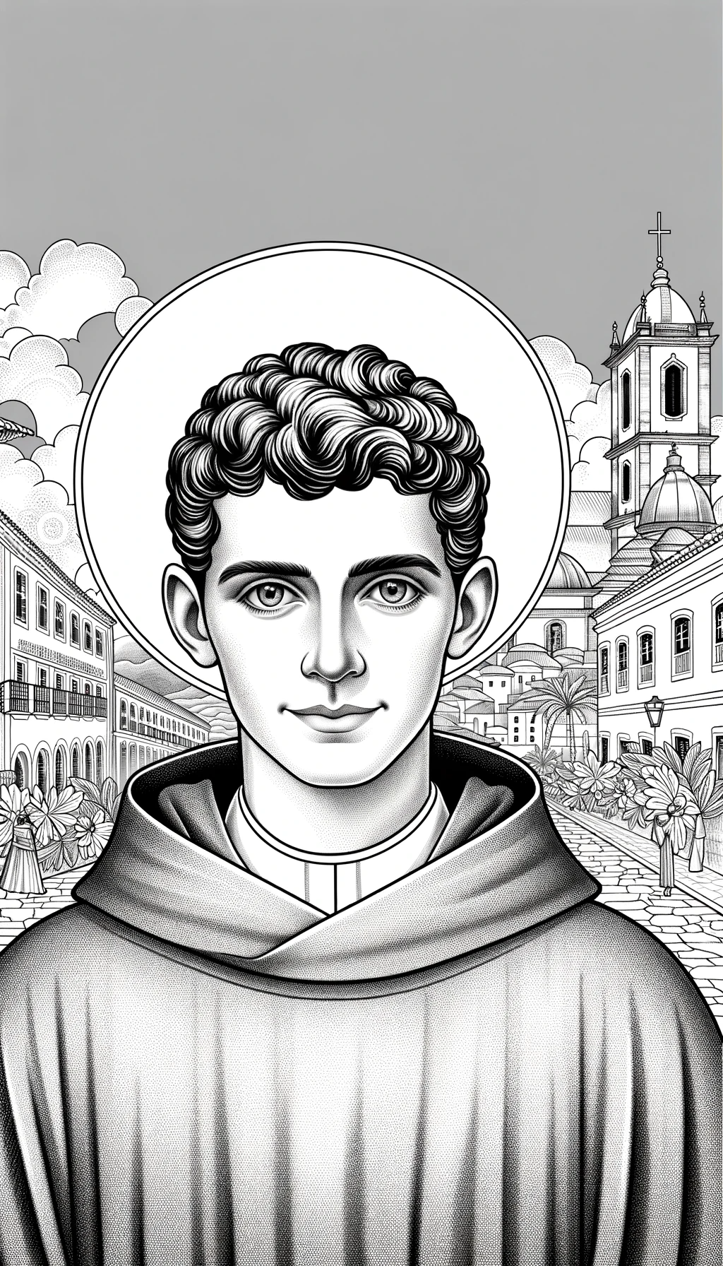 Saint Antônio de Sant’Anna Galvão (2023) - Catholic Coloring Page