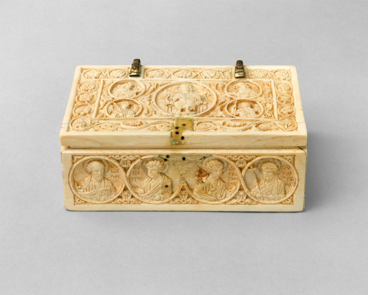 Reliquary Casket with the Deesis, Archangels, and the Twelve Apostles (950–1000, Byzantine) - Catholic Stock Photo