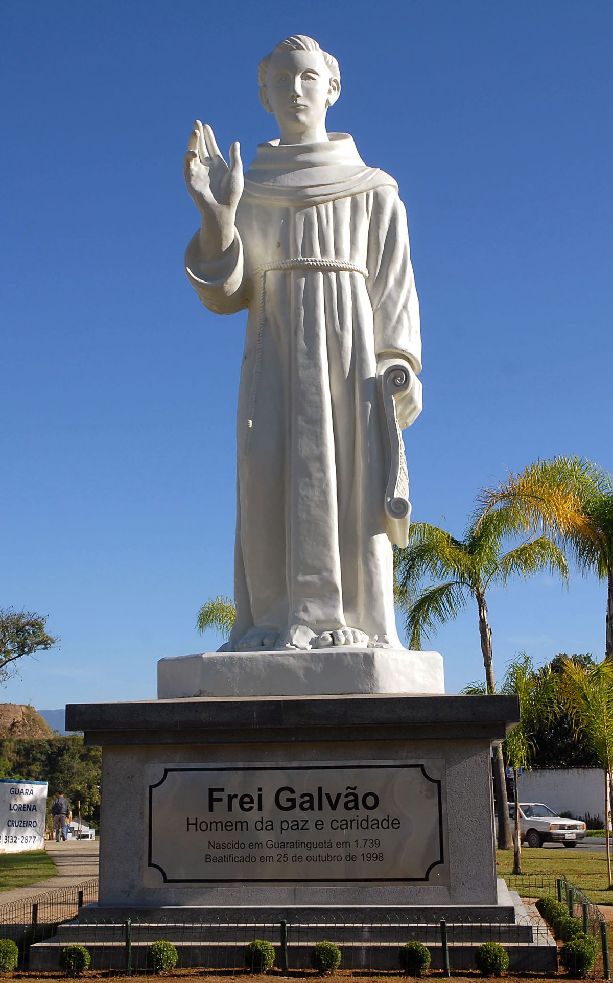 Monument to Frei Galvão in his native town of Guaratinguetá (2007) - Catholic Stock Photo