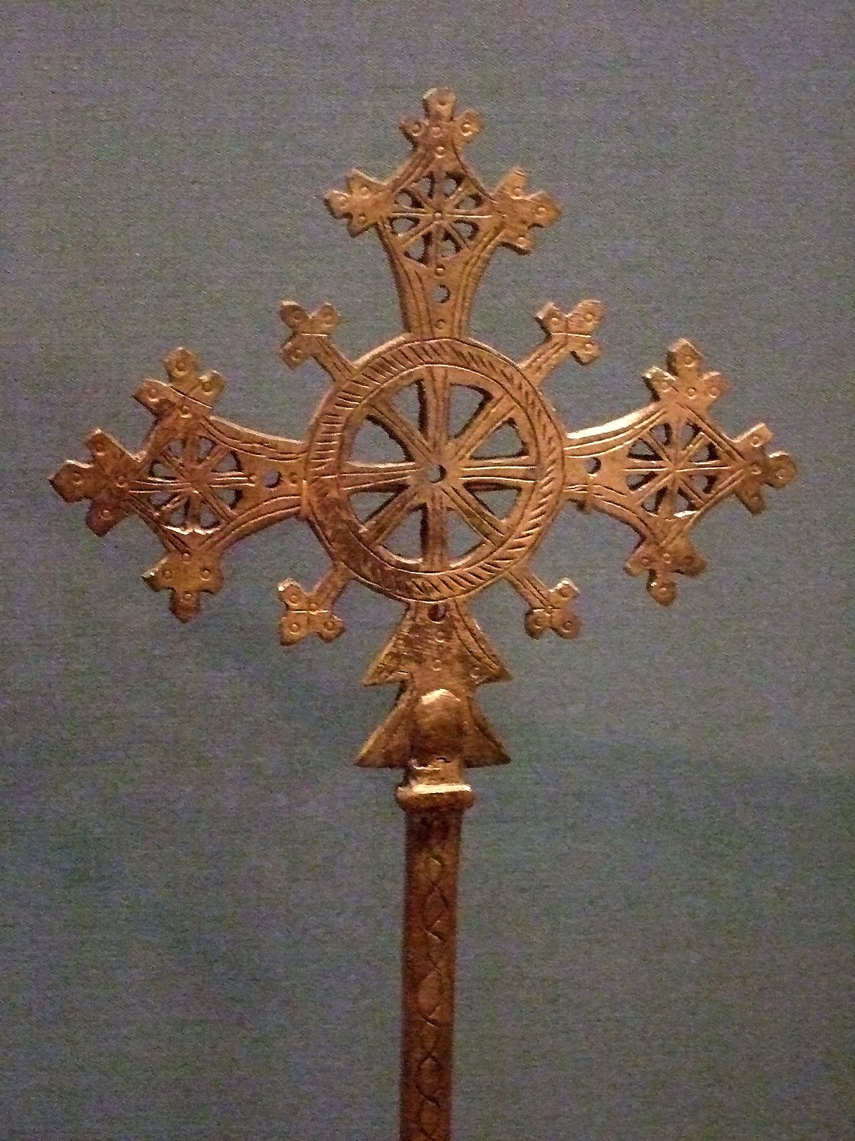 Handheld Processional Cross (18th-20th Century, Ethiopia) - Orthodox Stock Photo