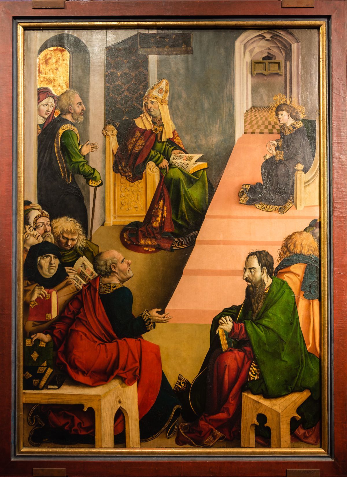 Jesus among the Doctors (1502) by  Jörg Breu the Elder - Public Domain Catholic Painting