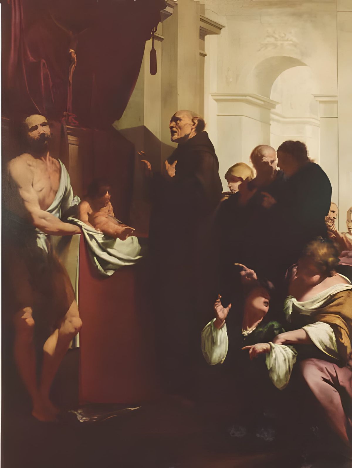Miracle of St Peter of Alcantara (1680) by Giovanni Battista Lucini - Public Domain Catholic Painting