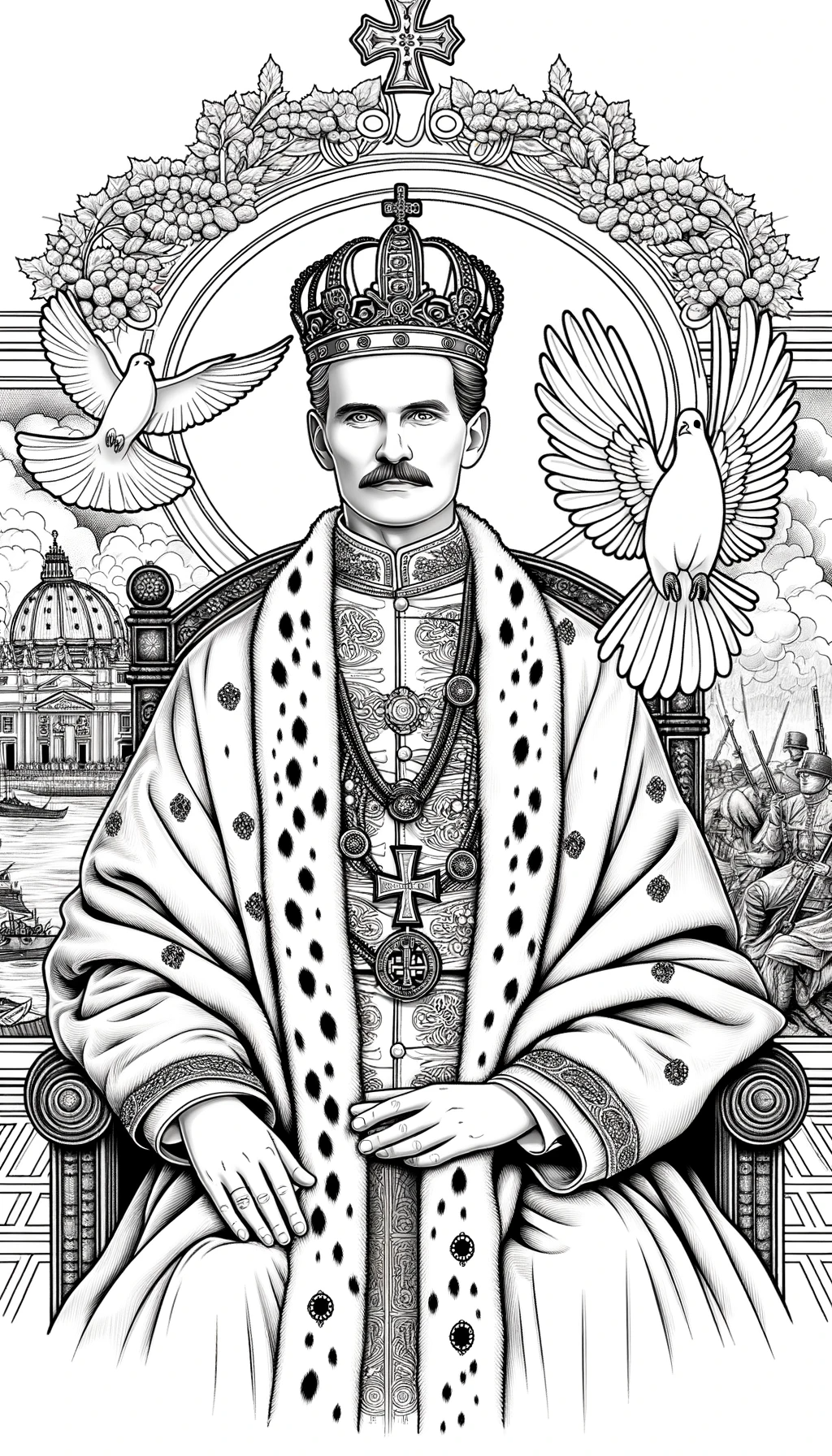 Blessed Charles of Austria (2023) - Catholic Coloring Page