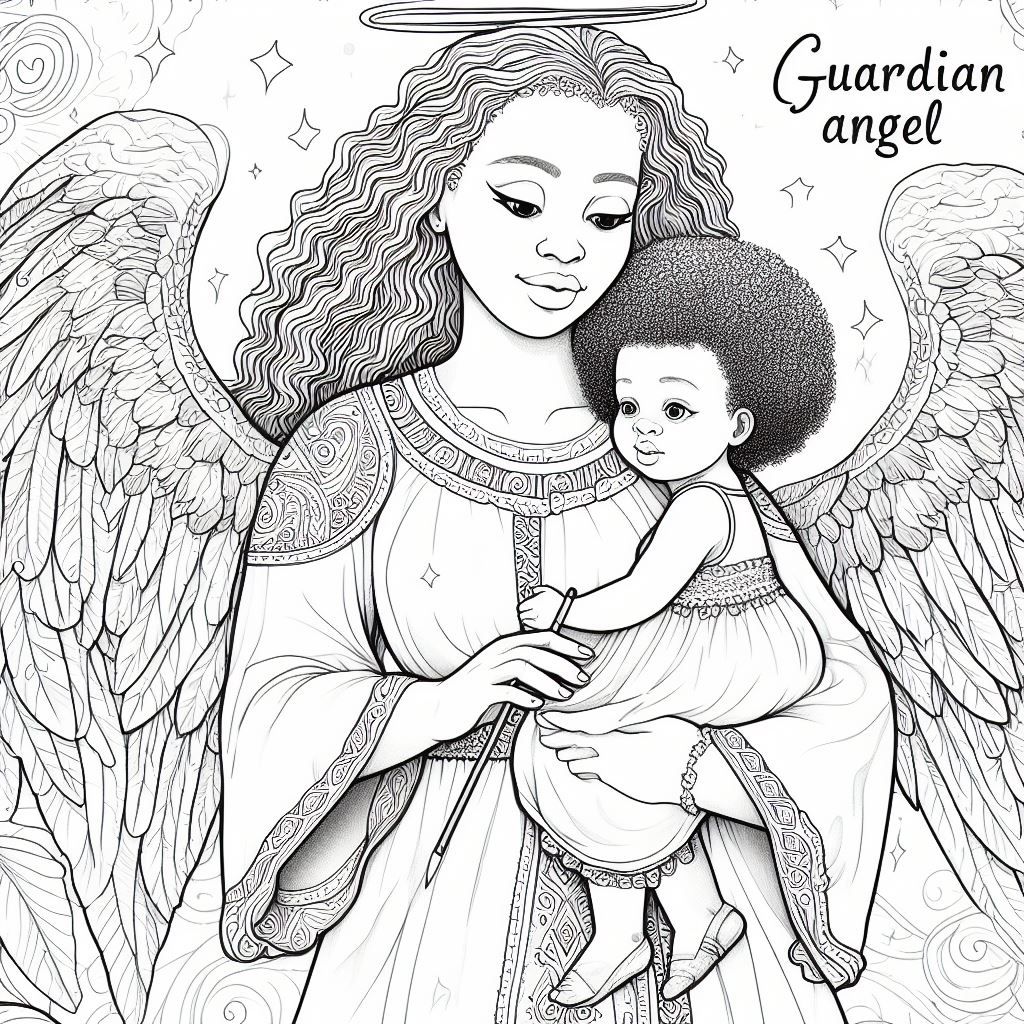 Guardian Angel (2023) - Catholic Coloring Page