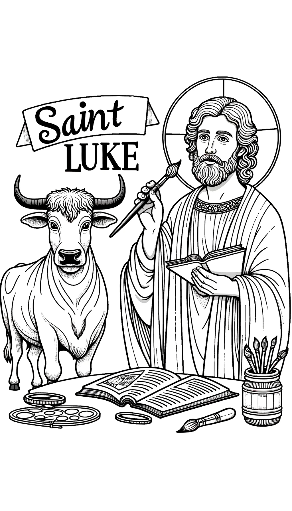 Saint Luke (2023) - Catholic Coloring Page