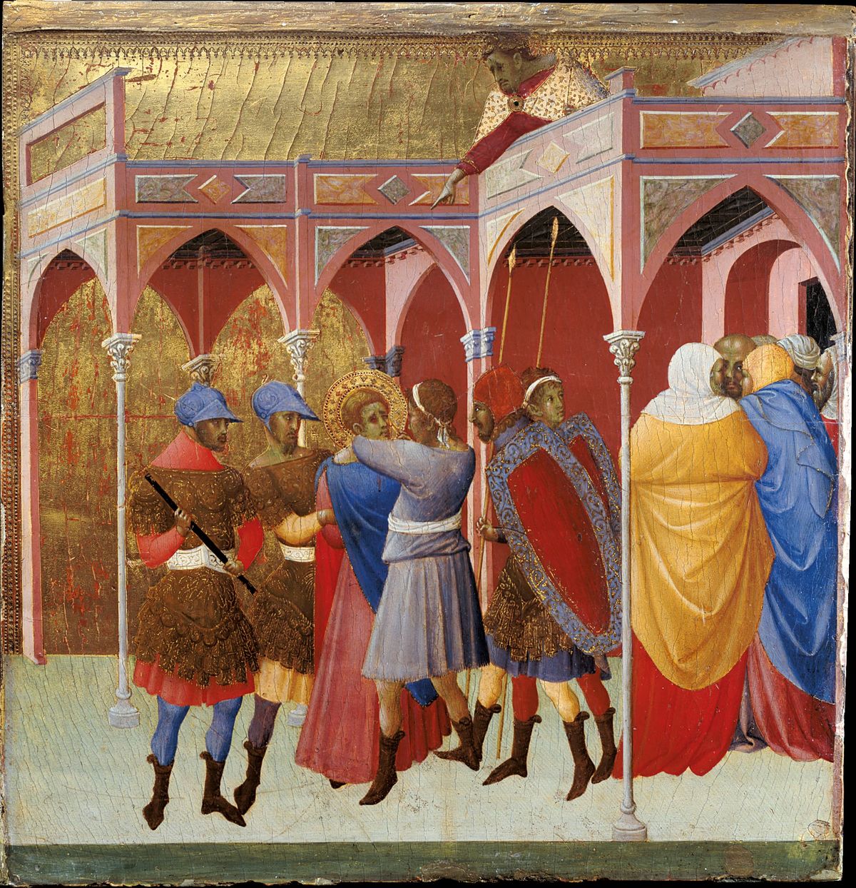 The Blinding of St. Victor (1351) by Bartolomeo Bulgarini - Public Domain Catholic Painting