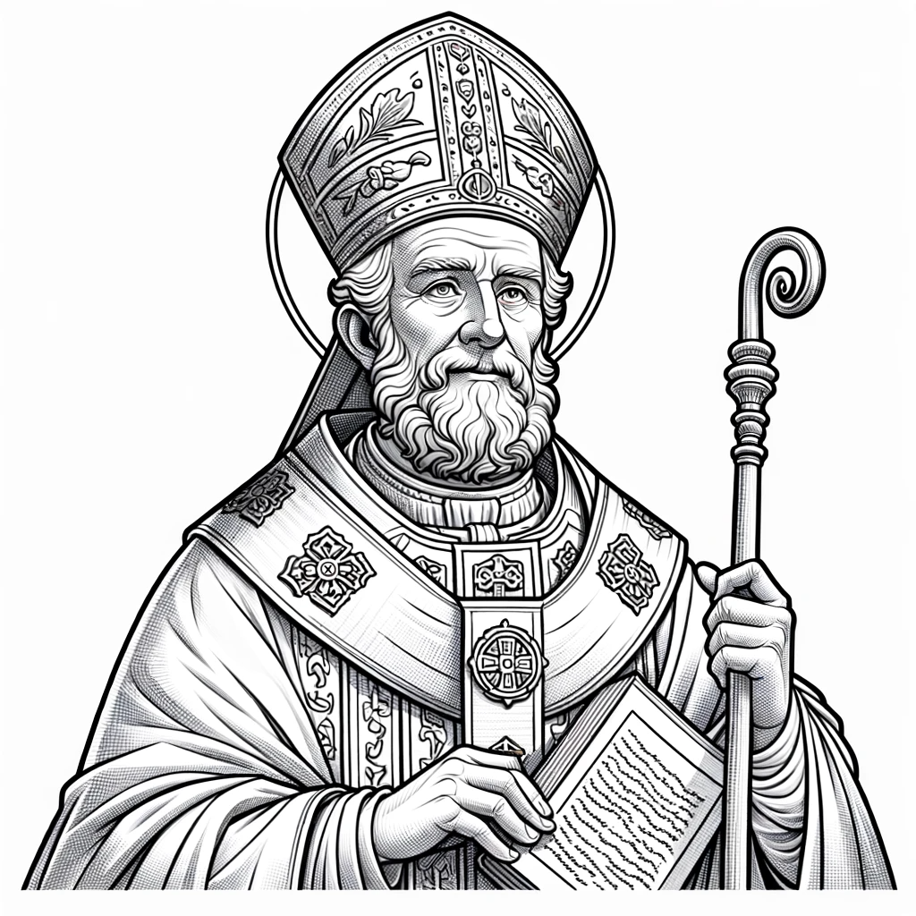 Pope Leo the Great (2023) - Catholic Coloring Page