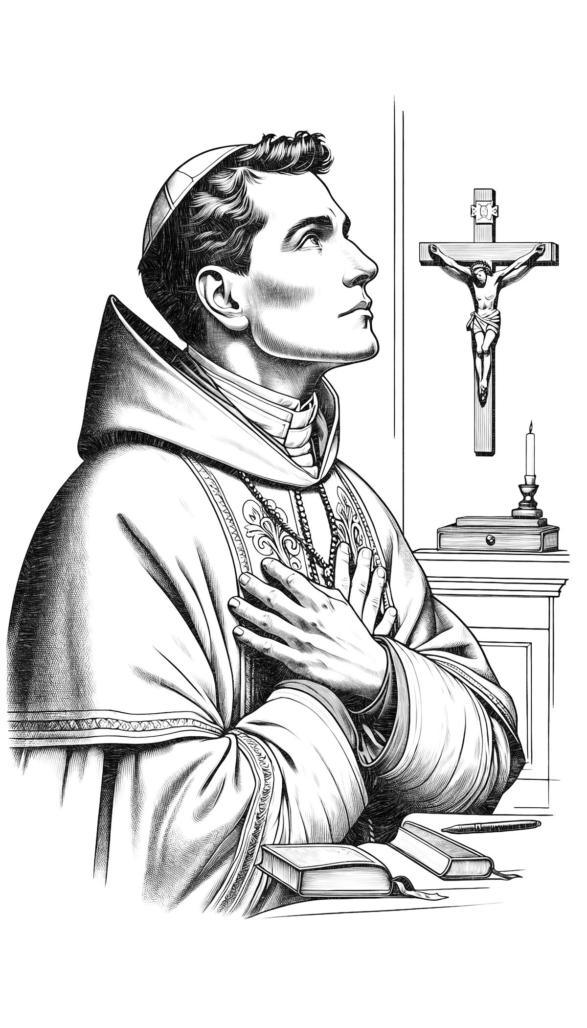 Saint Charles Borromeo (2023) - Catholic Coloring Page
