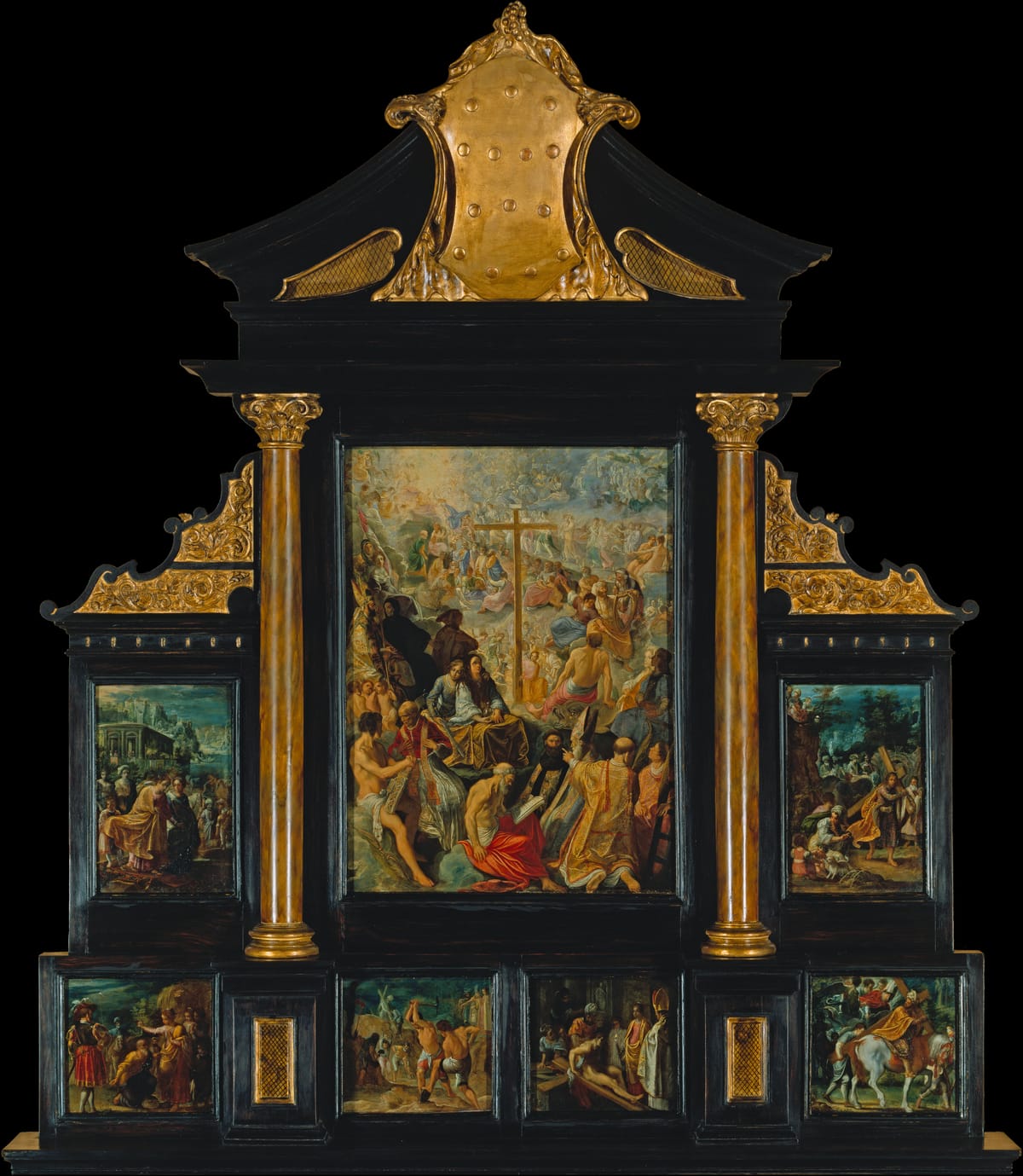 The Altarpiece of the Holy Cross (1603–1605) by Adam Elsheimer - Public Domain Catholic Painting
