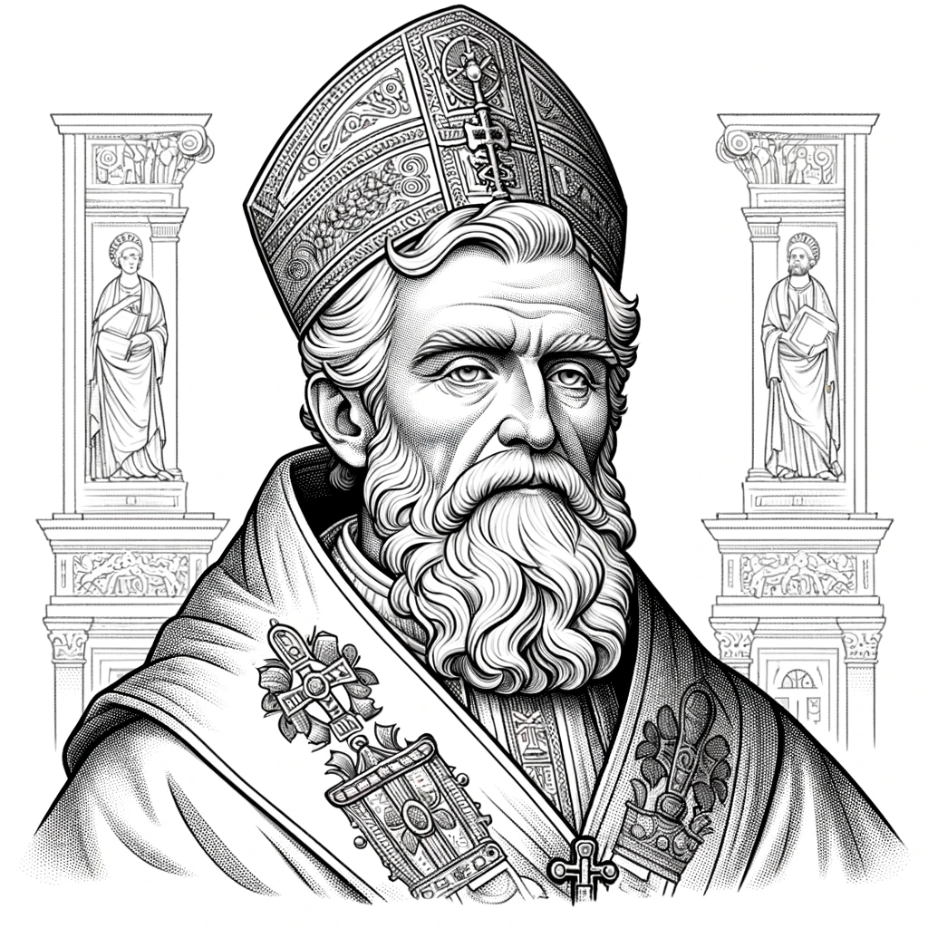 Pope Saint Damasus I (2023) - Catholic Coloring Page
