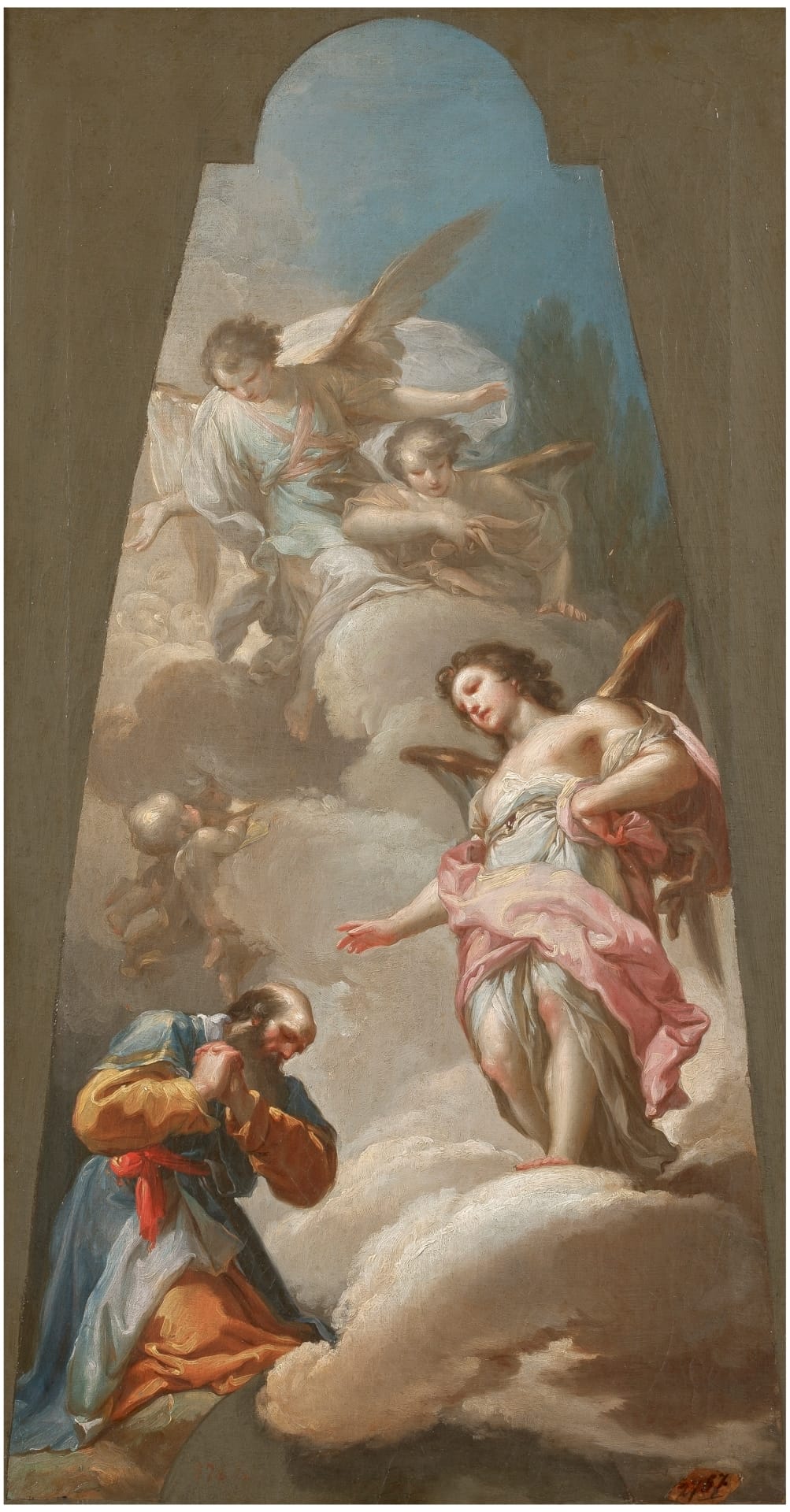 Abraham and the three Angels - 1771 by Francisco Bayeu - Public Domain Catholic Painting