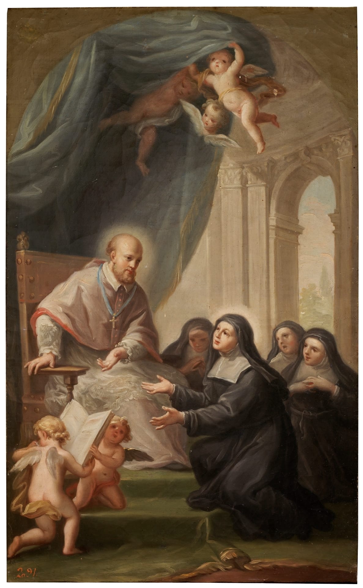 Saint Francis de Sales (18th century) by Francisco Bayeu y Subías - Public Domain Catholic Painting