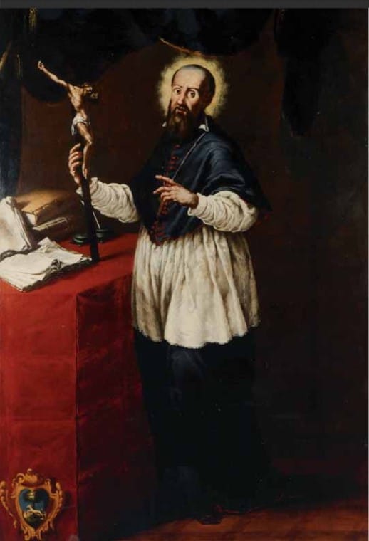 St Francis de Sales. 1665 by Giovanni Battista Lucini - Public Domain Catholic Painting