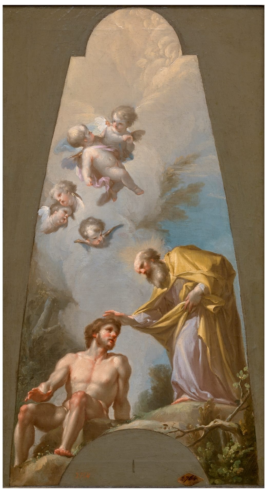 The Creation of Adam (1771) by Bayeu, Francisco - Public Domain Catholic Painting