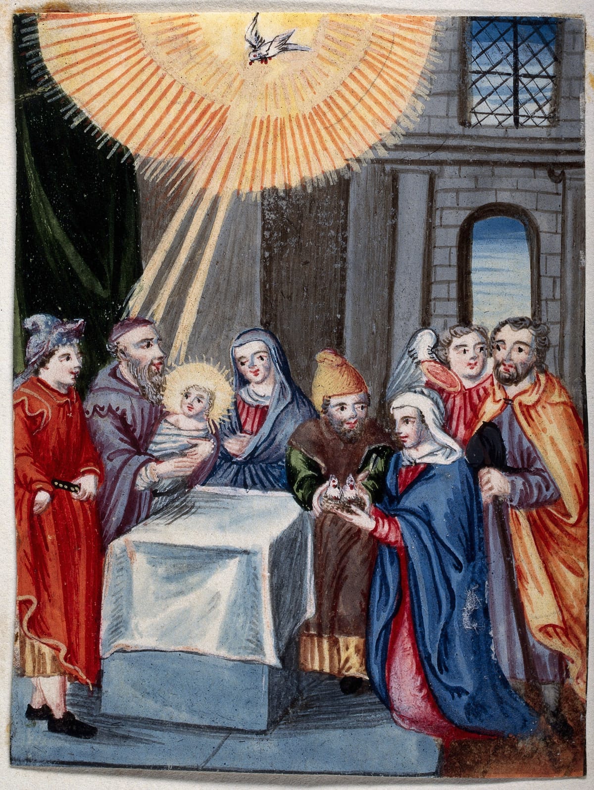 The Presentation of Jesus at the Temple (unknown date and author) - Public Domain Catholic Painting