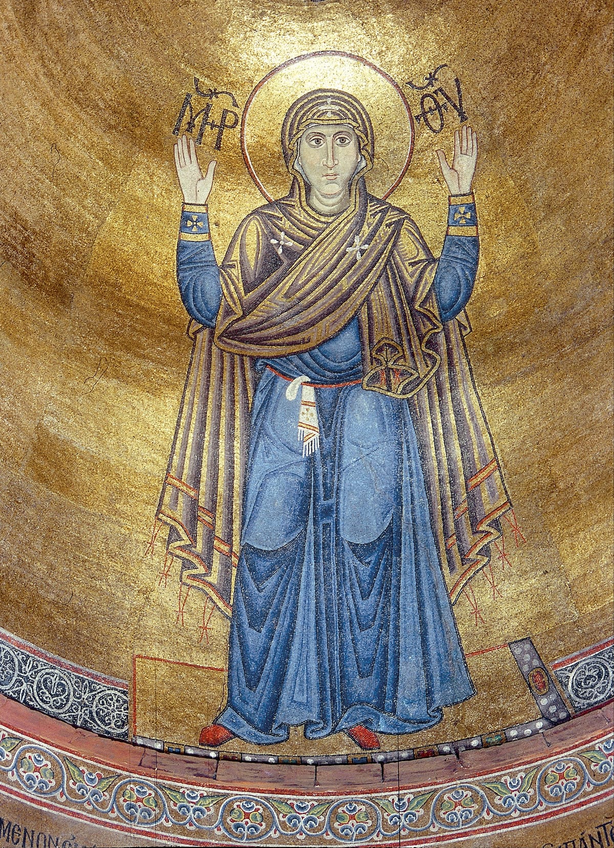 The Virgin Orans (1000, Ukraine) - Public Domain Byzantine Painting