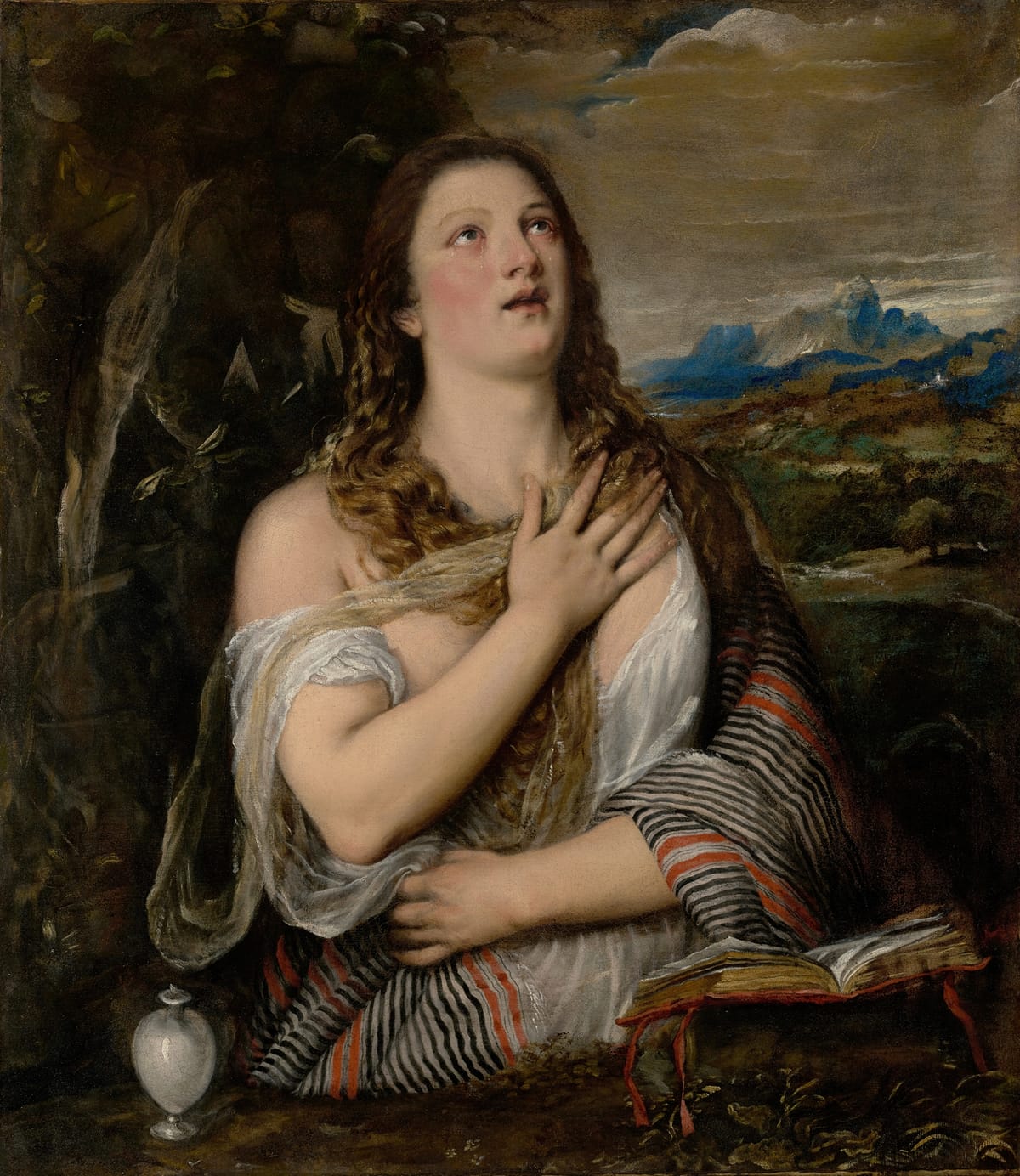 The Penitent Magdalene (1555–1565) by Titian - Public Domain Catholic Painting