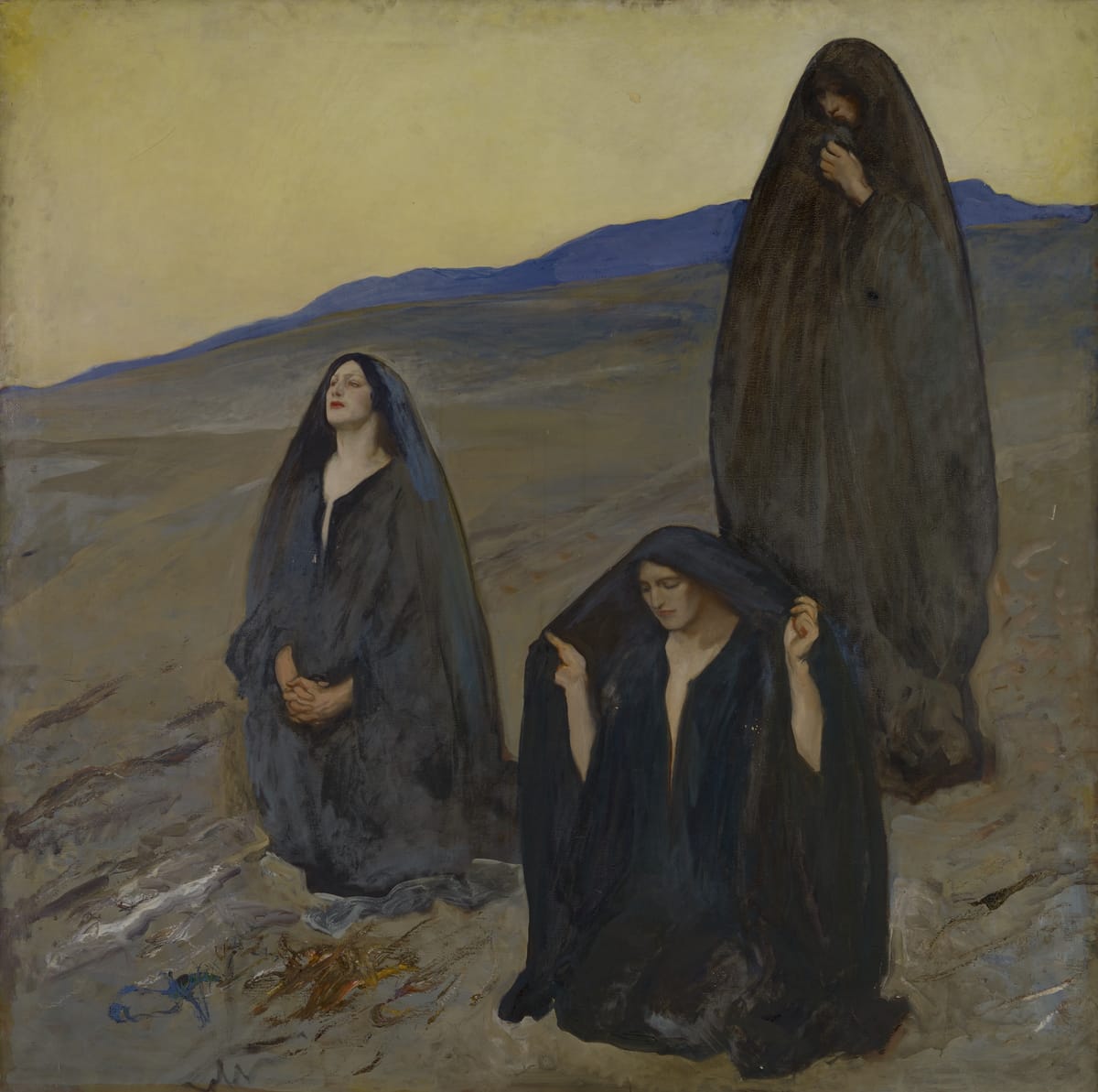 The Three Marys (1906–1911) by Edwin Austin Abbey (American) - Public Domain Catholic Painting