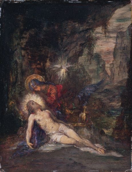Pieta (1876) by Gustave Moreau - Public Domain Catholic Painting