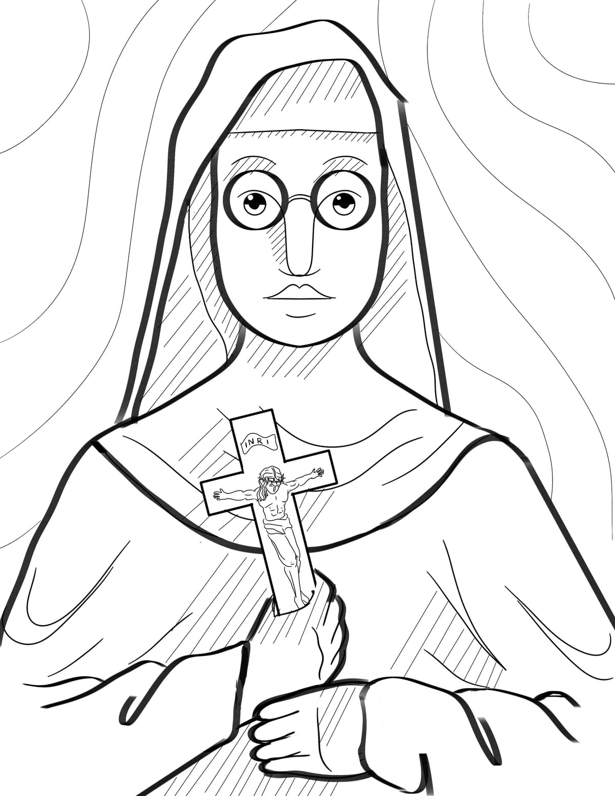 Sister Wilhelmina (2024) by Shalone Cason - Catholic Coloring Page