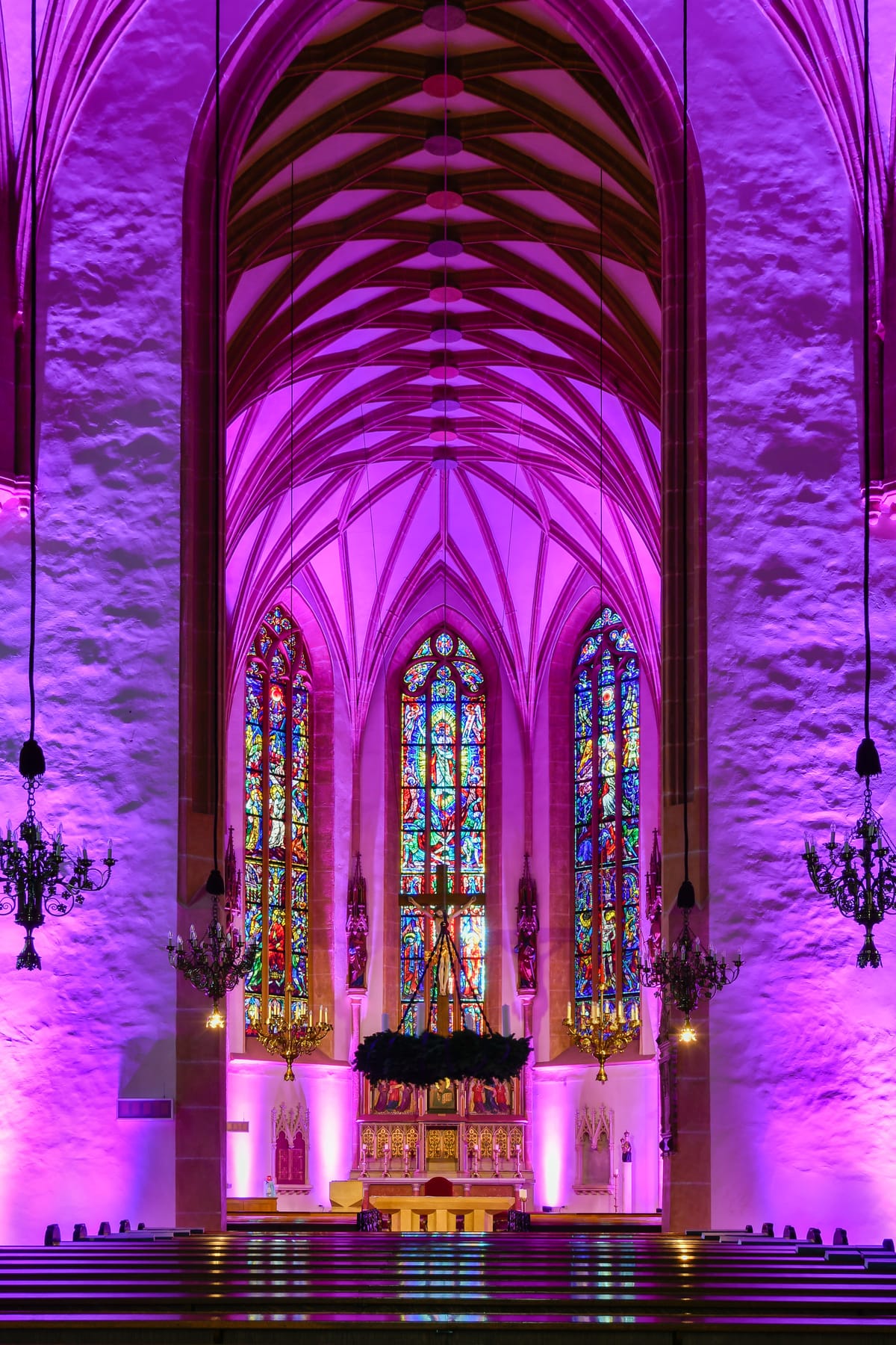 Advent Decorations at Stadtpfarrkirche (Graz City Parish Church, Austria) - Catholic Stock Photo